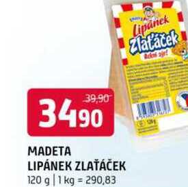 Madeta Lipánek zlatáček 120 g