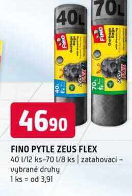 Fino pytle zeus flex 40l /12 ks-70l /8 ks zatahovací vybrané druhy 