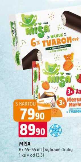 Míša zmrzlina 6 x 45-55ml, vybrané druhy