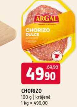 CHORIZO 100 g krájené 