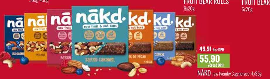 NÁKD raw tyčinky 4x35g 