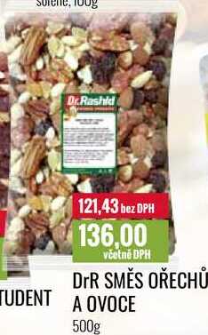DrR SMĚS OŘECHŮ TUDENT A OVOCE 500g 