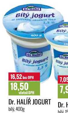 Dr. HALÍŘ JOGURT bílý, 400g 