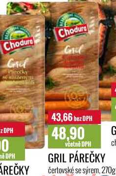 GRIL PÁREČKY čertovské se sýrem, 270g 