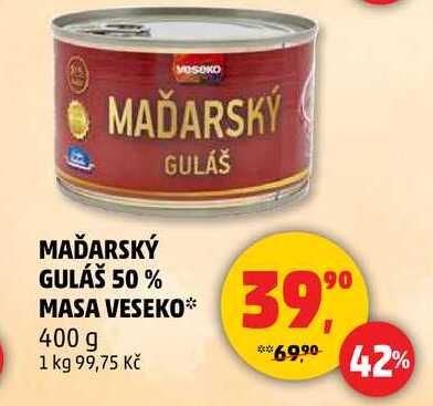 MAĎARSKÝ GULÁŠ 50% MASA VESEKO, 400 g 