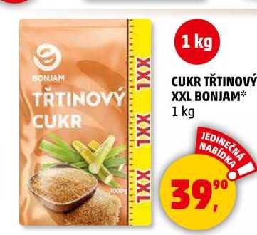 CUKR TŘTINOVÝ XXL BONJAM, 1 kg