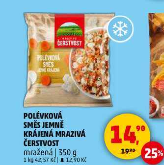 POLÉVKOVÁ SMĚS JEMNĚ KRÁJENÁ MRAZIVÁ ČERSTVOST mražená, 350 g 