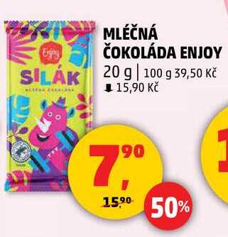 MLÉČNÁ ČOKOLÁDA ENJOY SILÁK, 20 g 