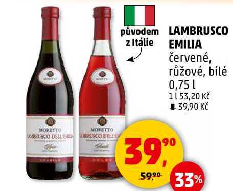 LAMBRUSCO EMILIA červené, 0,75 l 