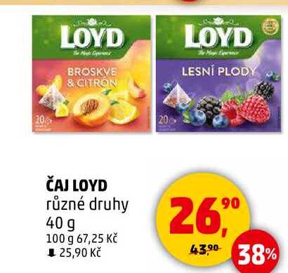 ČAJ LOYD různé druhy, 40 g  