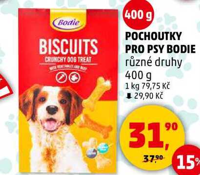 POCHOUTKY PRO PSY BODIE různé druhy, 400 g  