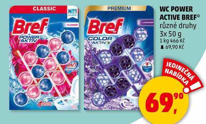 WC POWER ACTIVE BREF různé druhy, 3x 50 g 