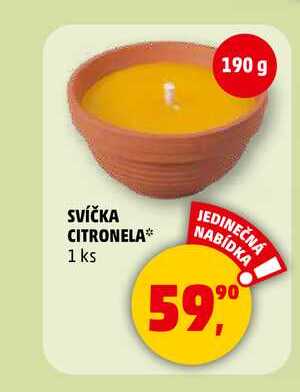 SVÍČKA CITRONELA, 1 ks  