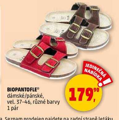 BIOPANTOFLE dámské/pánské, vel. 37-46, různé barvy, 1 pár  