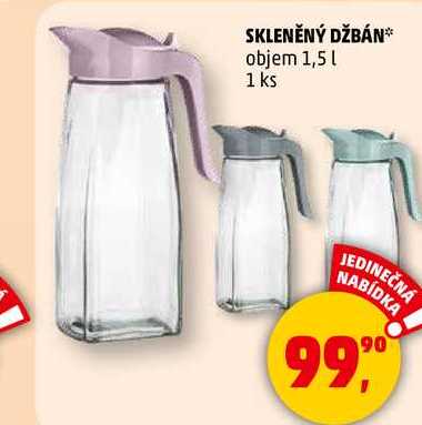 SKLENĚNÝ DŽBÁN objem 1,5l, 1 ks 