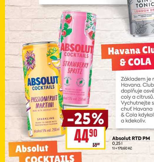 Absolut RTD PM 0,25l