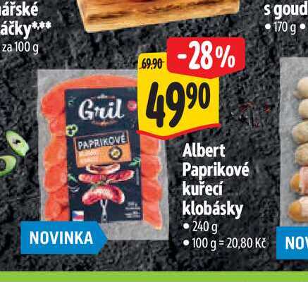   Albert Paprikové kuřecí klobásky 240g 