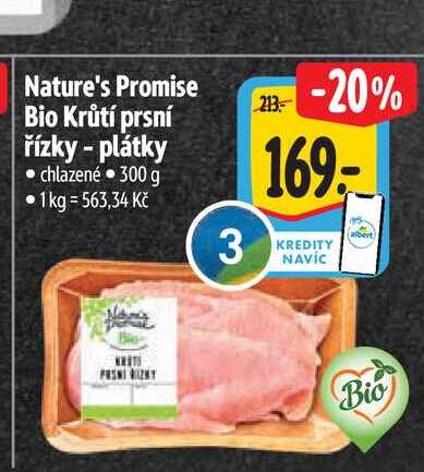 Nature's Promise Bio Krůtí prsní řízky - plátky 300 g 