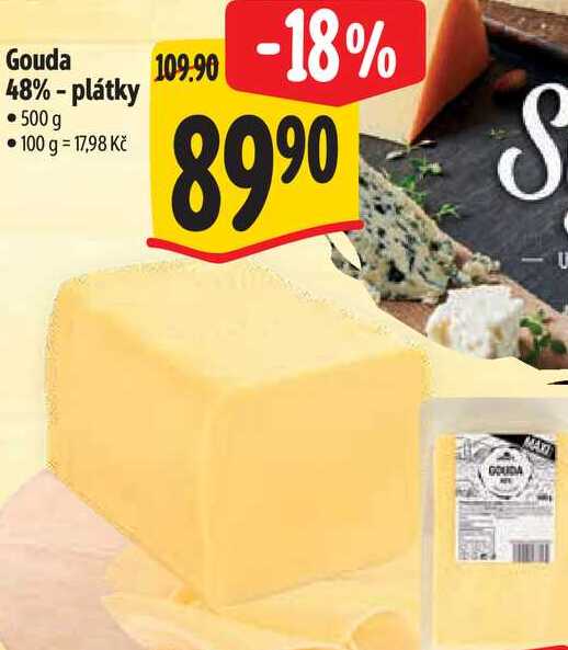 Gouda 48% - plátky 500 g 