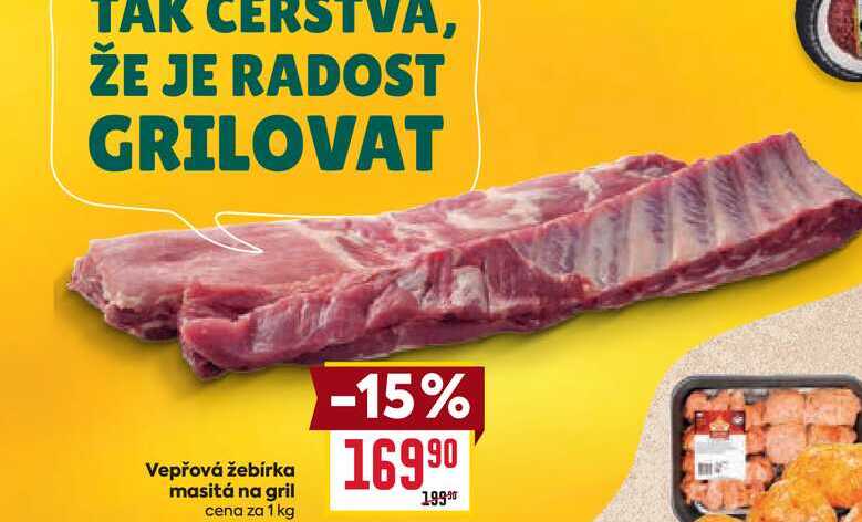 Vepřová žebírka masitá na gril cena za 1 kg 