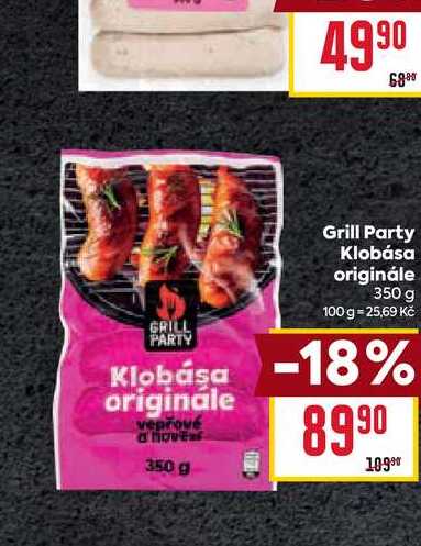 Grill Party Klobása originále 350 g
