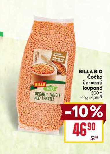 BILLA BIO Čočka červená loupaná 500 g 