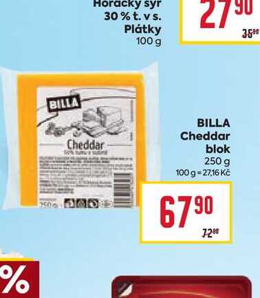 BILLA Cheddar blok 250 g