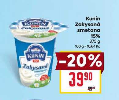 Kunín Zakysaná smetana 15% 375 g 