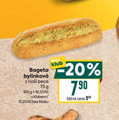 Bageta bylinková z naší pece 75g