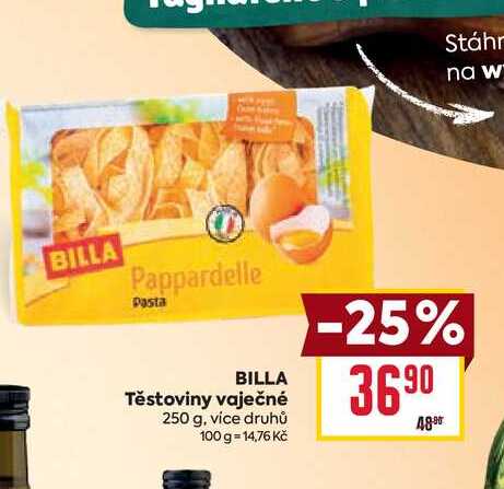 BILLA Těstoviny vaječné 250 g