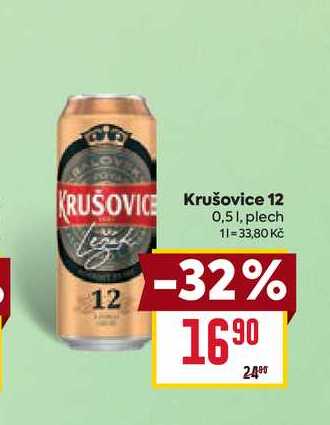 Krušovice 12 0,51, plech 
