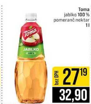 Toma jablko 100% pomeranč nektar 1l