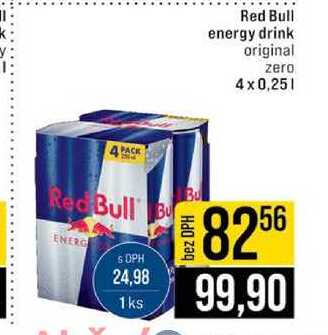 Red Bull energy drink original zero 4x0,25l