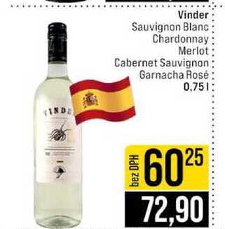 Vinder Sauvignon Blanc Chardonnay Merlot Cabernet Sauvignon Garnacha Rosé 0,75l
