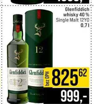 Glenfiddich whisky 40% Single Malt 12YO 0,7l