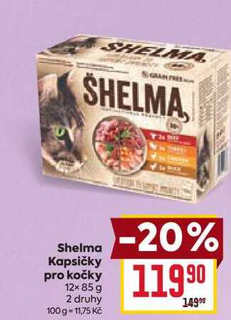 Shelma Kapsičky pro kočky 12× 85 g 