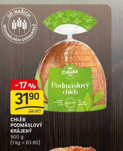 CHLÉB PODMÁSLOVÝ KRÁJENÝ 500 g 
