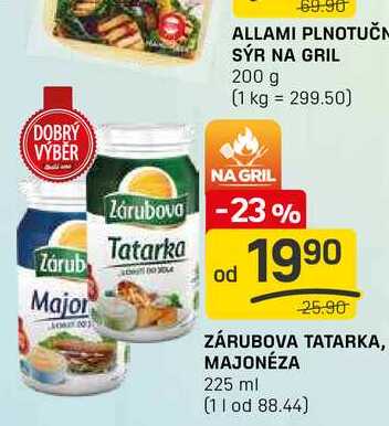 ZÁRUBOVA TATARKA, MAJONÉZA 225 ml