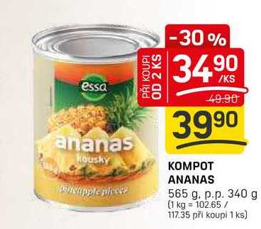 KOMPOT ANANAS 565 g. p.p. 340 g 