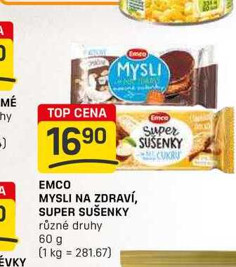 EMCO MYSLI NA ZDRAVÍ, SUPER SUŠENKY různé druhy 60 g 