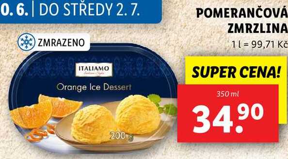 POMERANČOVÁ ZMRZLINA, 350 ml