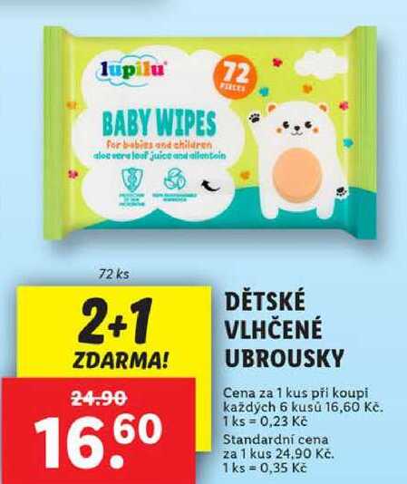 DĚTSKÉ VLHČENÉ UBROUSKY, 72 ks