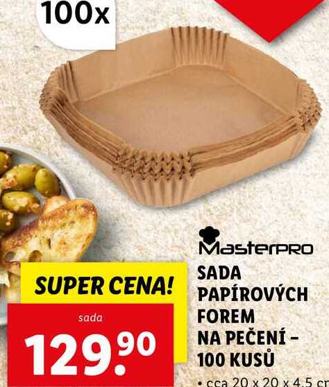 SADA PAPÍROVÝCH FOREM NA PEČENÍ - 100 KUSŮ 
