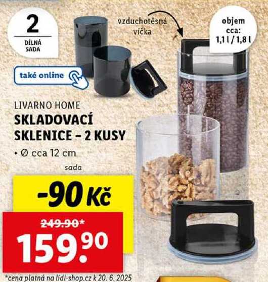SKLADOVACÍ SKLENICE - 2 KUSY