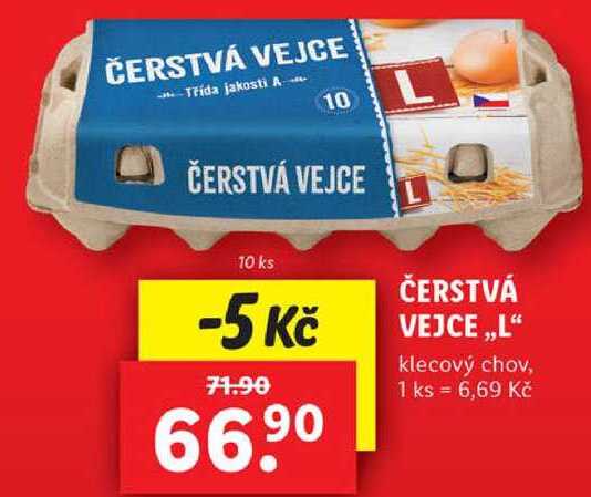ČERSTVÁ VEJCE ,,L“ klecový chov, 10 ks