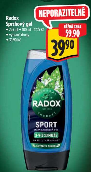 Radox Sprchový gel, 225 ml