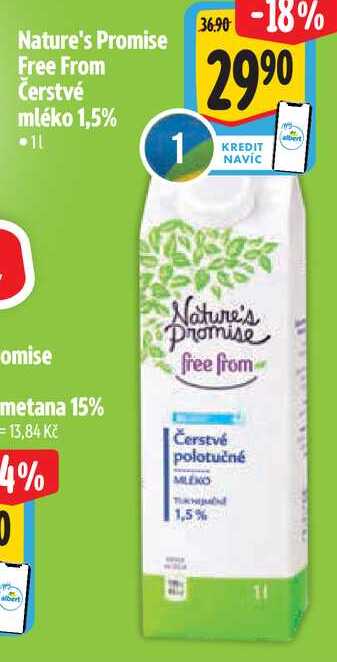 Nature's Promise Free From Čerstvé mléko 1,5%, 1 l