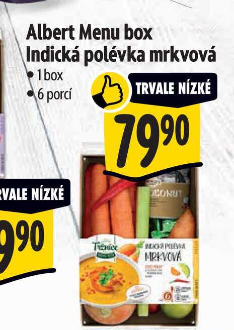Albert Menu box Indická polévka mrkvová 1box 6 porcí  