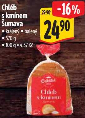 Chléb s kmínem Šumava, 570 g