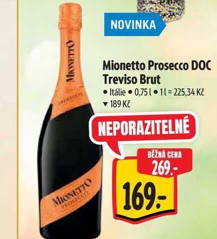   Mionetto Prosecco DOC Treviso Brut 0,75 l